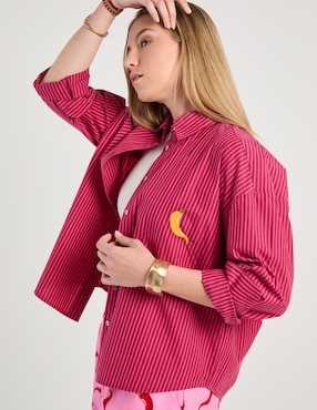 Sobrecamisa Map de algodón manga larga para mujer