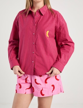 Sobrecamisa Map de algodón manga larga para mujer