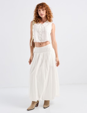 Top Petite Studio cuello V tirante ancho