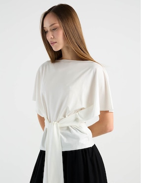 Playera manga corta Map cuello redondo para mujer