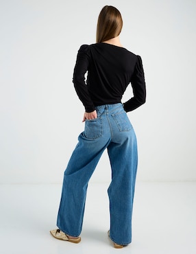Jeans amplio cintura Map para mujer
