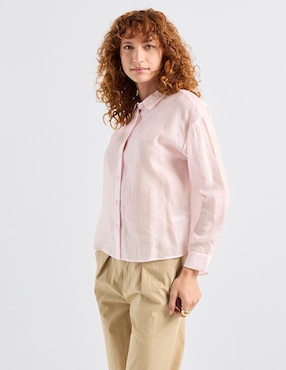 Camisa Petite Studio manga larga para mujer