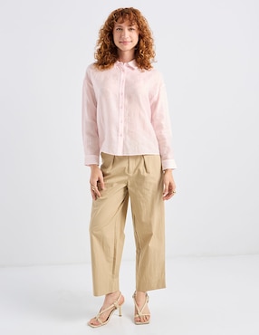 Camisa Petite Studio manga larga para mujer