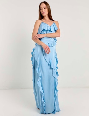 Vestido maxi de fiesta Map espalda cruzada