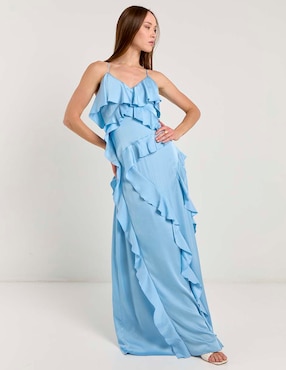 Vestido maxi de fiesta Map espalda cruzada