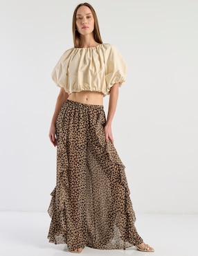 Pantalón acampanado Map relajado para mujer