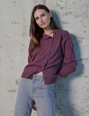 Suéter Renatta&Go cuello con botón para mujer
