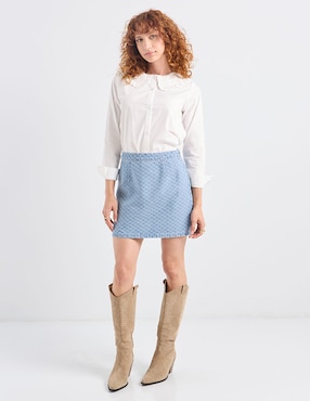 Camisa Petite Studio de algodón manga larga para mujer
