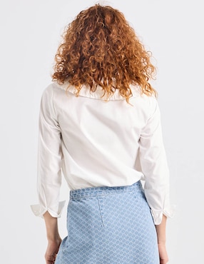 Camisa Petite Studio de algodón manga larga para mujer