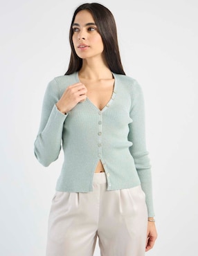 Suéter Petite Studio cuello V para mujer