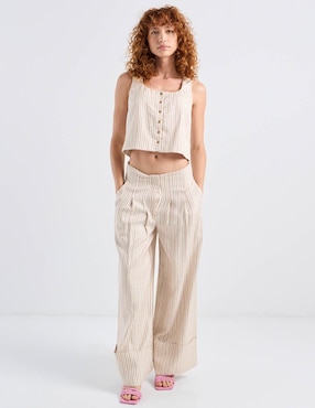 Pantalón easy pant Petite Studio wide leg para mujer