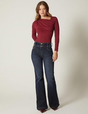 Jeans campana Studio F Akora corte cintura alta para mujer