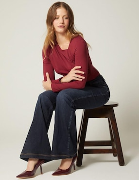 Jeans campana Studio F Akora corte cintura alta para mujer