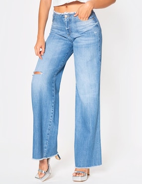 Jeans palazzo Studio F Prodigy Blue Rose para mujer