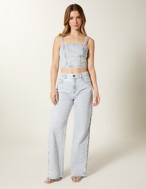 Jeans straight Studio F Denim Cristal Ice para mujer