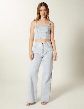 Jeans straight Studio F Denim Cristal Ice para mujer