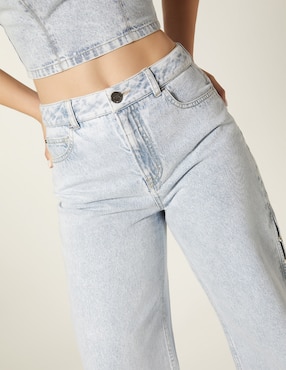 Jeans straight Studio F Denim Cristal Ice para mujer