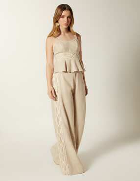 Pantalón relaxed Studio F Trenzado Artesanal relajado para mujer
