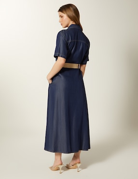 Vestido midi casual Studio F Tencel Raw Max para mujer