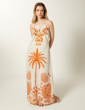 Vestido largo casual Studio F Palmeras del Desierto para mujer