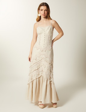 Vestido largo de noche Studio F Diamond Beach Organic para mujer