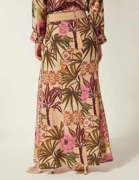 Falda larga Studio F Hawai Paradise cintura alta