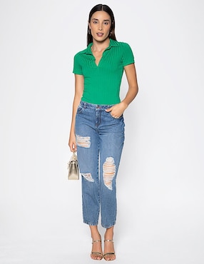Jeans capri boyfriend Studio F Santana para mujer