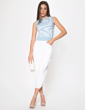 Jeans capri mom Studio F Utopia corte cintura para mujer