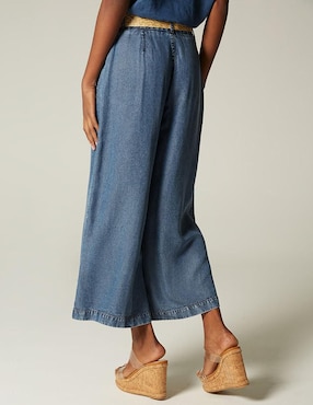 Jeans capri campana Studio F Bulma corte cintura para mujer