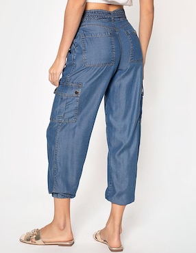 Jeans capri jogger Studio F Bulma corte cintura alta para mujer