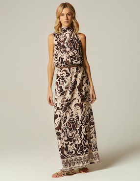 Vestido largo casual Studio F Cacao Porto para mujer
