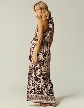 Vestido largo casual Studio F Cacao Porto para mujer