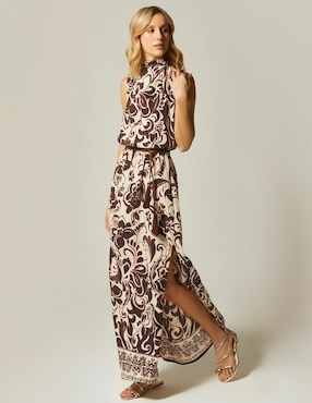 Vestido largo casual Studio F Cacao Porto para mujer