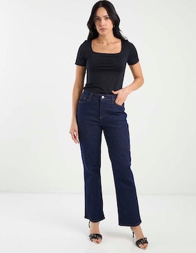 Jeans boot a la cintura Pieces para mujer