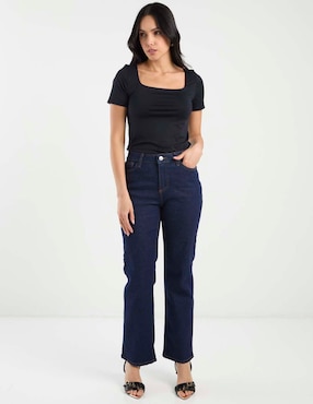 Jeans boot a la cintura Pieces para mujer