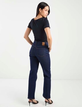 Jeans boot a la cintura Pieces para mujer