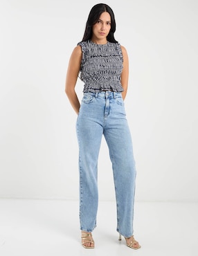 Jeans straight cintura alta Pieces para mujer