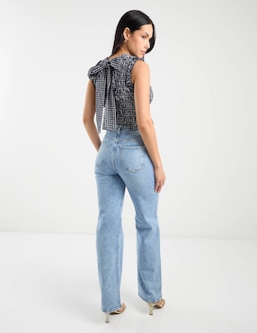 Jeans straight cintura alta Pieces para mujer