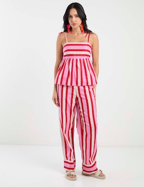 Pantalón Pieces straight para mujer