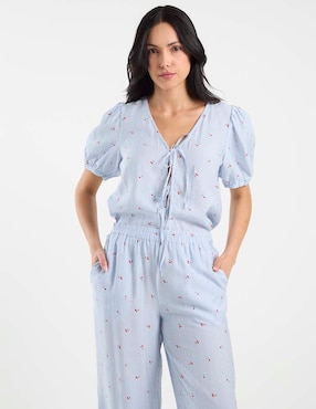 Blusa Pieces manga corta para mujer
