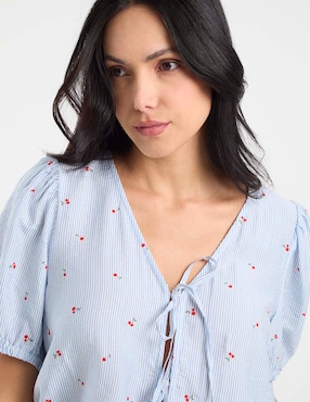 Blusa Pieces manga corta para mujer