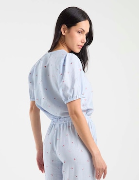 Blusa Pieces manga corta para mujer