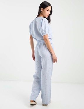 Pantalón pijamero Pieces regular para mujer
