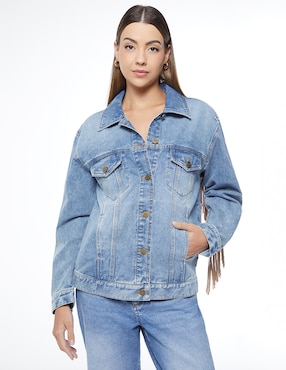 Chamarra denim Studio F Denim Western 80s de mezclilla para mujer