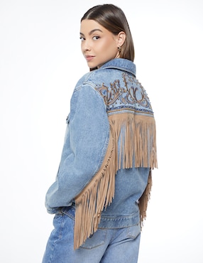 Chamarra denim Studio F Denim Western 80s de mezclilla para mujer