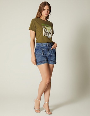 Short Studio F de mezclilla para mujer