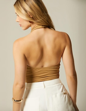 Body Studio F cuello halter escote espalda abierta para mujer