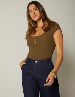 Body Studio F cuello camisero escote V para mujer