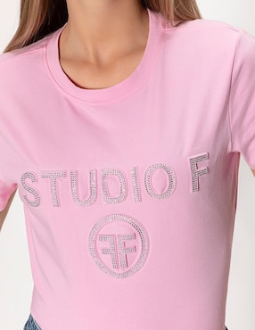 Playera manga corta Studio F cuello redondo para mujer