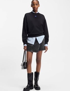 Falda mini Hugo Blue de mezclilla a la cintura